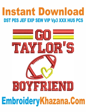 Go Taylors Boyfriend 87 Embroidery Design
