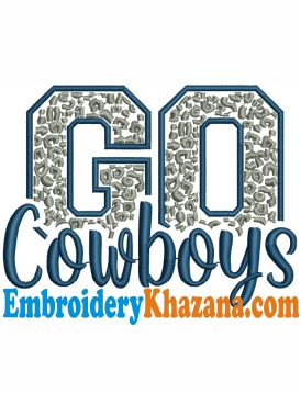 Go Cowboys Embroidery Design