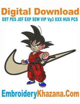 Goku Nike Embroidery Files