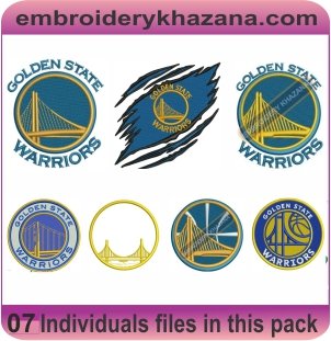 Golden State Warriors Logo Embroidery Designs Bundle