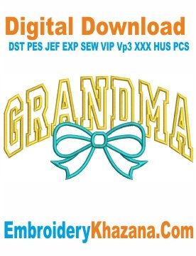 Grandma Applique Embroidery Design