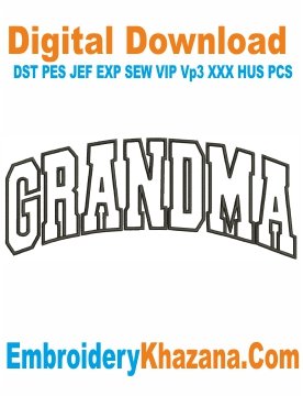 Grandma Outline Embroidery Design