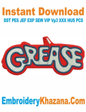 Grease Movie Logo Embroidery Design