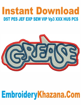 Grease Logo Embroidery Design