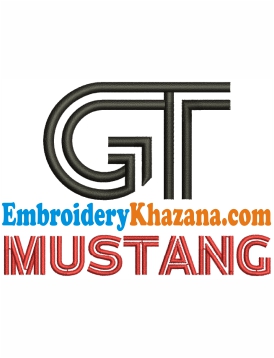 Gt Mustang Logo Embroidery Design