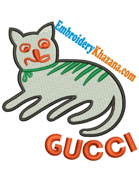 Embroidery Design Gucci Cat Logo | Instant Download