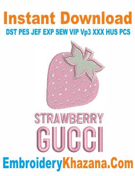 Gucci Strawberry Embroidery Design