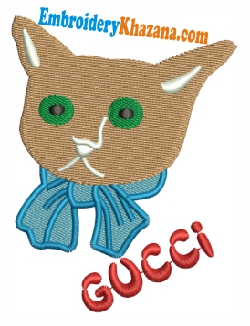 Gucci Cat Embroidery Design
