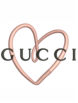 Gucci pattern heart logo machine embroidery design files