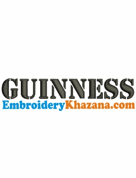 Guinness Beer Logo Embroidery Design