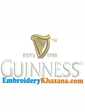 Guinness Harp Logo Embroidery Design