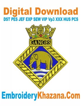 HMS Ganges Badge Embroidery Design