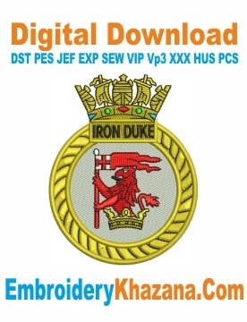 HMS Iron Duke Crest Embroidery Design