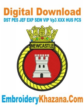 HMS Newcastle D87 Crest Embroidery Design