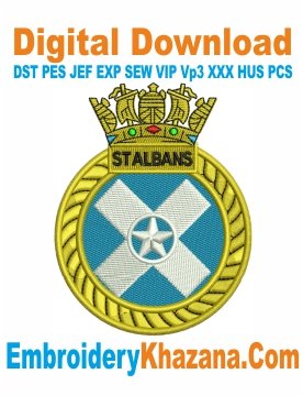 HMS St Albans Badge Embroidery Design