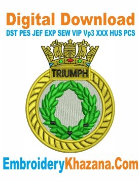 HMS Triumph Badge Embroidery Design