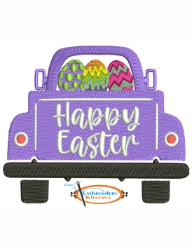 Happy Easter Car Emnroidery Design