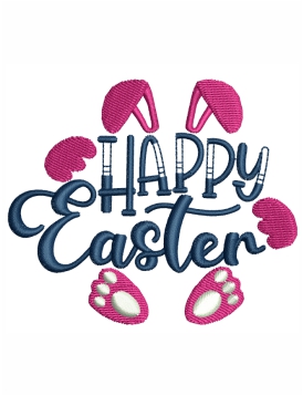Happy Easter Embroidery Design