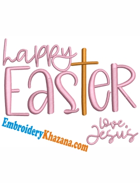 Happy Easter Embroidery Design