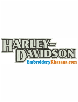 Harley Davidson Motorcycle Script Embroidery Design