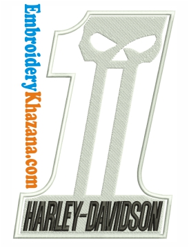 Harley Davidson Number One Logo Embroidery Design