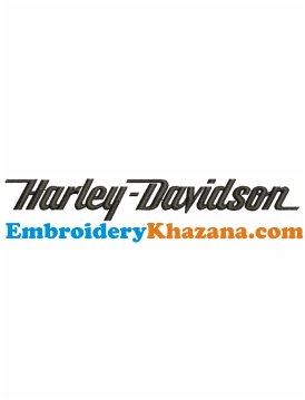 Harley Davidson Script Embroidery Design