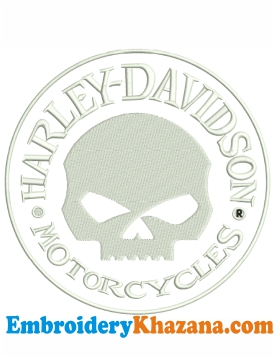 Harley Davidson Skull Embroidery Design