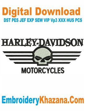Harley Davidson Motor Embroidery Design