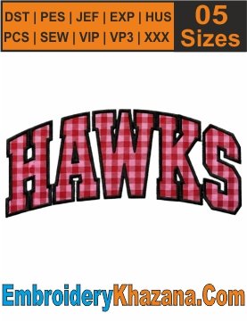 Hawks Applique Embroidery Files