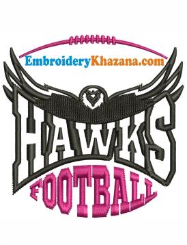 Hawks Football Embroidery Design