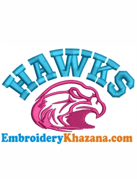 Hawks Embroidery Design