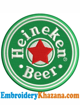 Heineken Beer Logo Embroidery Design