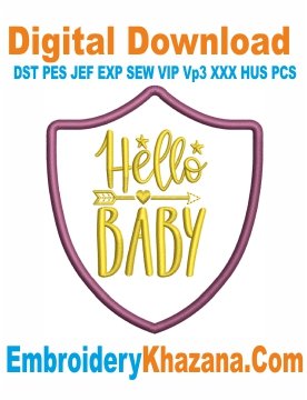 Hello Baby Machine Embroidery Design