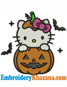 Hello Kitty Halloween Embroidery Design