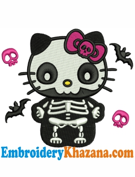 Hello Kitty Spooky Embroidery Design