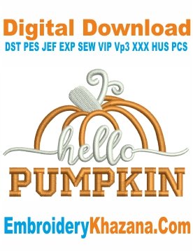Hello Pumpkin Machine Embroidery Design