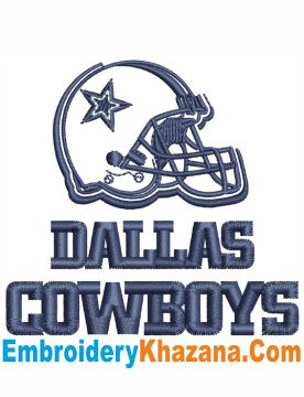 Dallas Cowboys Helmet Cap Embroidery Design