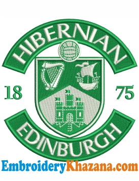 Hibernian Football Club Logo Embroidery Design