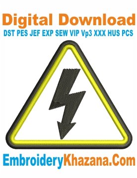 High Voltage Danger Sign Embroidery Design
