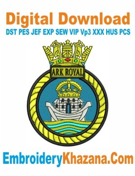 Hms Ark Crest Embroidery Design