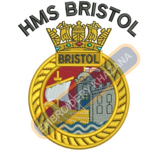 Hms Bristol Crest Embroidery Design