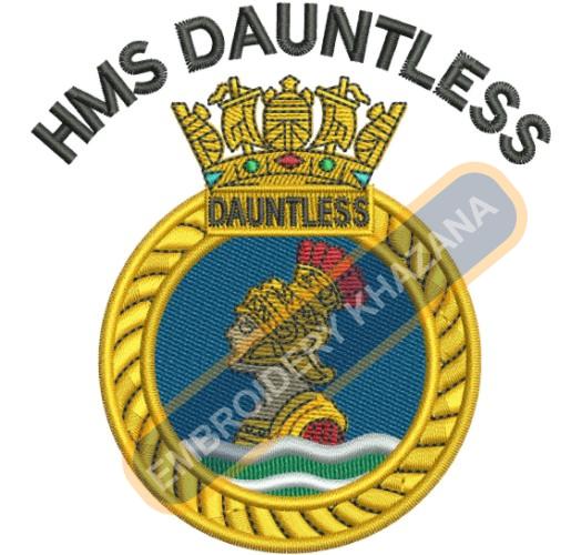 Hms Dauntless Military Crest Embroidery Design