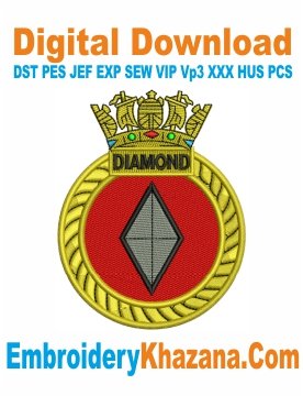 Hms Diamond Crest Embroidery Designs