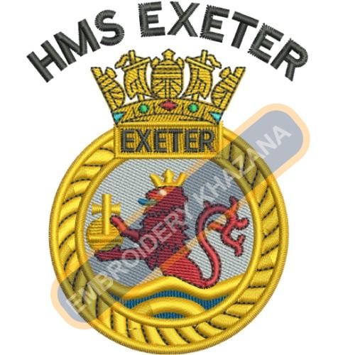 Hms Exeter Crest Embroidery Design