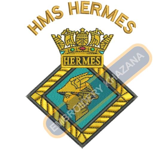 Hms Hermes Crest Embroidery Design