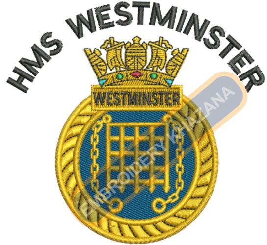 Hms Westminster Military Crest Embroidery Design