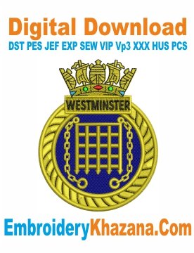 Hms Westminster Crest Embroidery Design