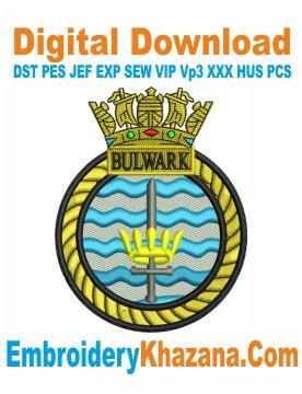 Hms Bulwark Crest Embroidery Designs