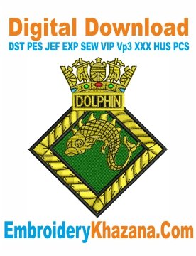 HMS Dolphin Crest Embroidery Designs