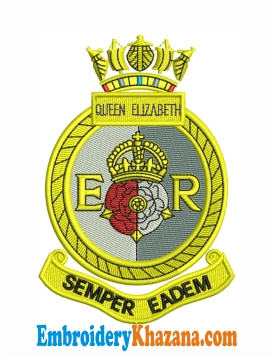 HMS Queen Elizabeth Logo Embroidery Design